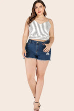 Plus Size Striped Tie-Back Cropped Cami Tanks & Camis