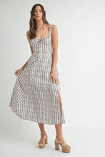 MABLE Floral Print Bustier Back Lace Up Midi Dress Casual Dresses