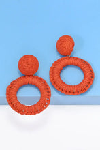 Round Shape Raffia Grass Dangle Earrings Earrings