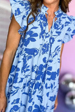 Floral Print Tiered Frilled Trim Flutter Sleeve Dress Woman Casual Dress