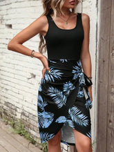 Printed Wide Strap Tank Dress Casual Dresses