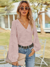 V-Neck Long Sleeve Blouse Woman Blouses
