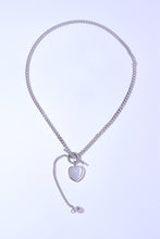 Titanium Steel Heart Necklace Silver One Size