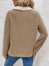 Perfee Contrast Half Zip Long Sleeve Sweatshirt Woman Sweatshirts