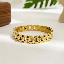 18K Gold-Plated Inlaid Rhinestone Chain Bracelet