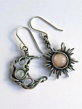 Alloy Moon & Sun Dangle Earrings Silver One Size