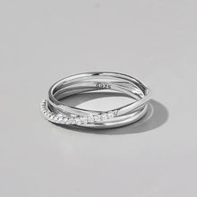 Inlaid Zircon 925 Sterling Silver Ring Silver