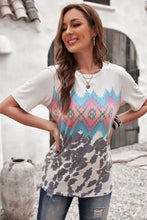 Printed Round Neck Tunic Tee Woman T Shirts