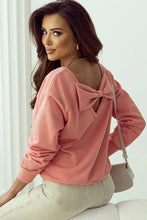 Bow Round Neck Long Sleeve Sweatshirt Woman Sweatshirts