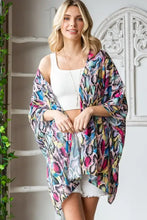 Heimish Full Size Multi Color Snake Open Cardigan Plus Size Woman Outerwear
