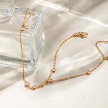 18K Gold-Plated Inlaid Rhinestone Chain Bracelet