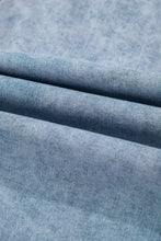 Mineral Wash Denim Frayed U Neck Sleeveless Top Woman Denim Tops