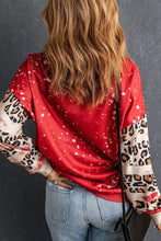 Leopard Round Neck Dropped Shoulder Sweatshirt Woman Sweatshirts