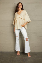 Ruffled V-Neck Half Sleeve Blouse Woman Blouses