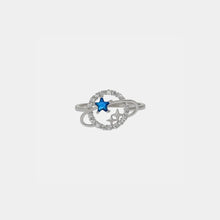 Planet Shape Inlaid Zircon 925 Sterling Silver Ring Silver