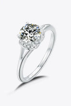 1 Carat Moissanite 925 Sterling Silver Split Shank Ring Silver Rings