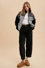 Annie Wear Plaid Zip Up Drop Shoulder Sherpa Jacket Woman Outerwear