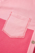 Two Tone Button Up Drop Shoulder Shacket Woman Outerwear