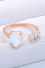 18K Rose Gold-Plated Moonstone Open Ring Rose Gold One Size
