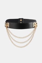 Elastic Belt with Chain Black One Size Belts