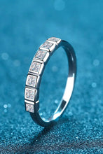 Moissanite Rhodium-Plated Half-Eternity Ring Silver Rings