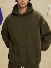 Men's Oversized Pocketed Long Sleeve Hoodie Army Green Mens Tops