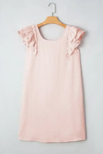 Ruffle Sleeve Bow Back Mini Dress Woman Casual Dress
