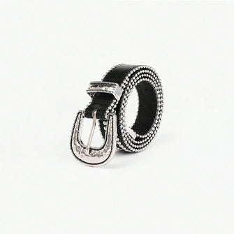 Studded Rhinestone PU Leather Belt Style A Belts