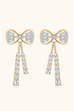 1.12 Carat Moissanite 925 Sterling Silver Bow Earrings Gold One Size