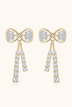 1.12 Carat Moissanite 925 Sterling Silver Bow Earrings Gold One Size Earrings