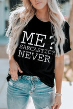 Letter Graphic Round Neck T-Shirt Woman T Shirts