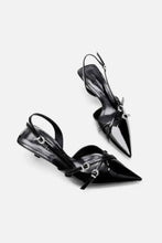 Point Toe Block Heels Pumps Black woman pumps
