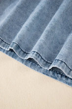 Mineral Wash Denim Frayed U Neck Sleeveless Top Woman Denim Tops