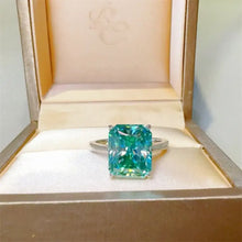 2 Carat 925 Sterling Silver Moissanite Rectangle Shape Ring Rings