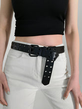 Grommet PU Leather Belt Black One Size