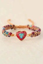 Handmade Heart Shape Natural Stone Bracelet Red One Size Necklaces
