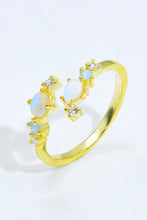 Natural Moonstone and Zircon Open Ring Rings