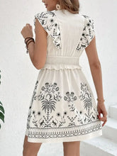 Smocked Ruffled Cap Sleeve Mini Dress Casual Dresses