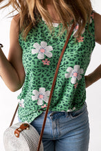 Printed Side Slit Round Neck Tank Tanks & Camis