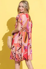 And The Why Printed Double Ruffles Sleeve Dress Casual Dresses