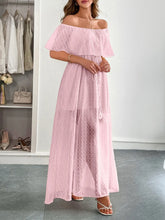 Swiss Dot Off Shoulder Maxi Dress Woman Maxi Dress