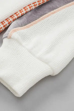 Exposed Seam Color Block Round Neck Top Woman Sweatshirts