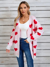 Angel Wings Heart Open Front Long Sleeve Cardigan Woman Outerwear