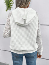 Lace Openwork Kangaroo Pocket Hoodie Woman Sweatshirts