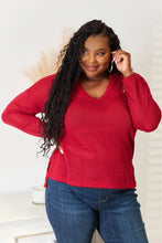 Culture Code Full Size Wide Notch Relax Top Red Woman Blouses