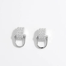 925 Sterling Silver Inlaid Zircon Earrings Silver One Size