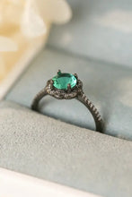 Paraiba Blue Zircon Flower Shape Ring Rings