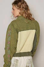 POL Embroidered Sleeve Raw Edge Quilted Jacket Woman Outerwear