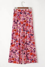 Floral Wide Leg Elastic High Waist Pants Woman Pants