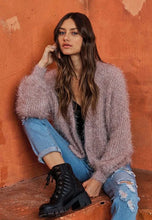 ADORA Fuzzy Sweater Cardigan SAND